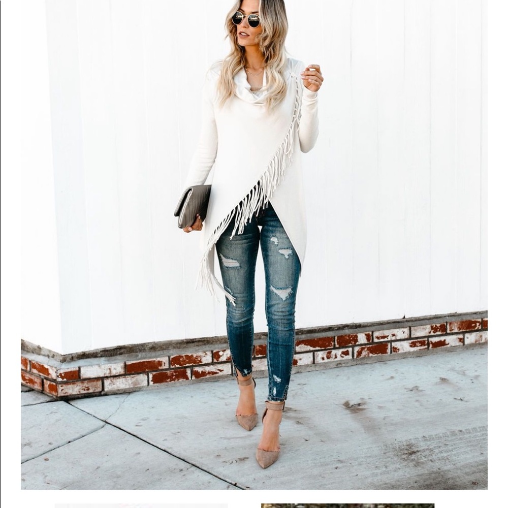 CYNDI Tassel Wrap Sweater - Picture 6 of 8